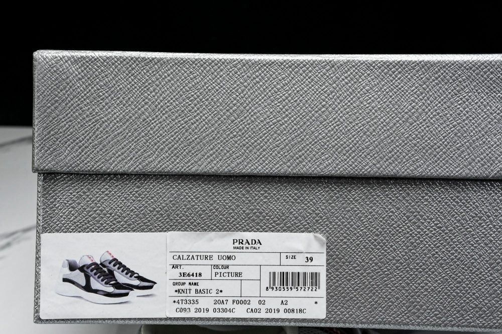Prada America's Cup Sneaker 'Black Silver White' v1 - Image 26