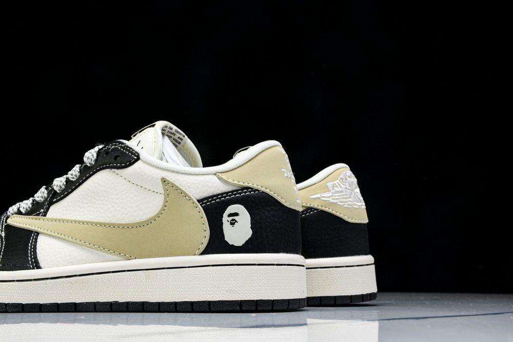 Travis Scott AJ1 Low x BAPE 'Beige Black White' (Custom) - Image 8