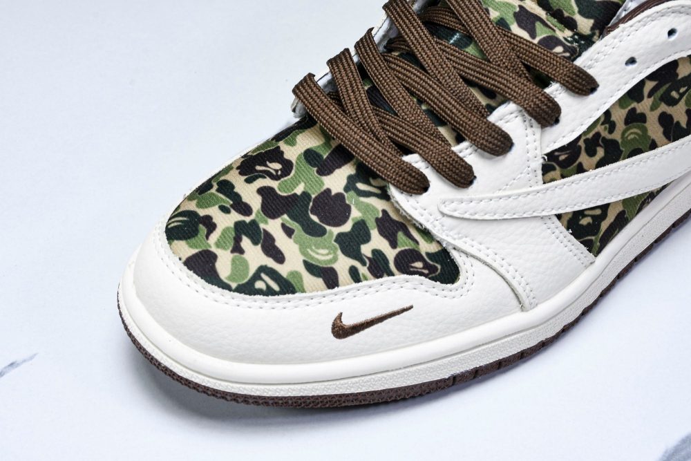 Travis Scott AJ1 Low x BAPE 'Camo 2.0' (Custom) - Image 9
