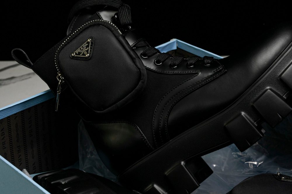 Prada Monolith Boots with Pouch 'Black' - Image 25