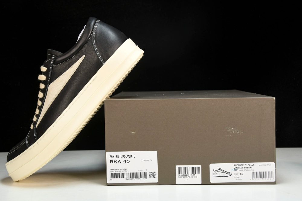 Rick Owens Vintage Sneaks 'Black' - Image 26