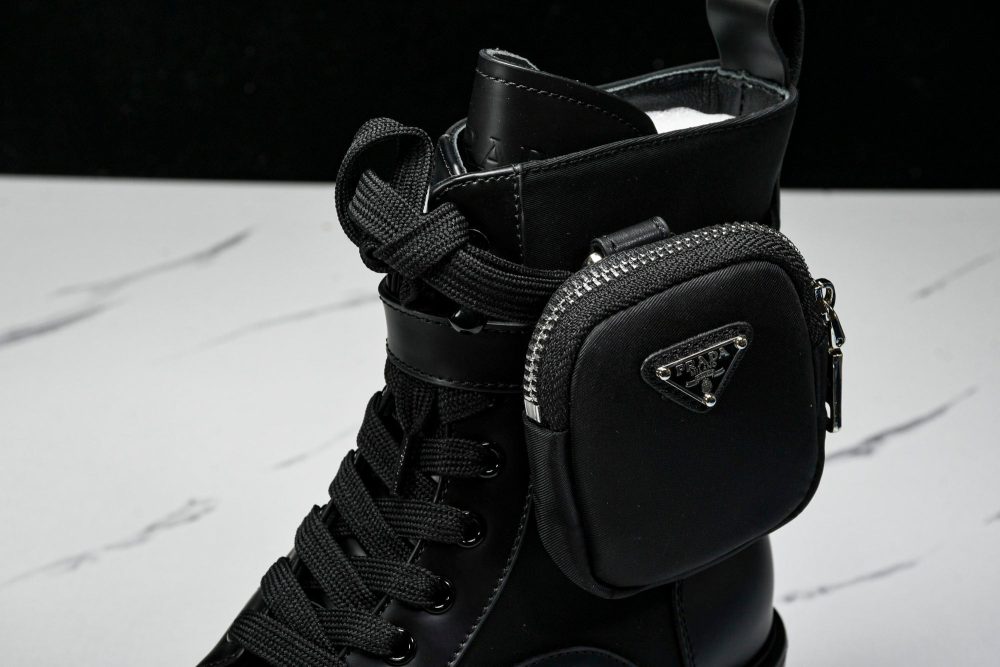 Prada Monolith Boots with Pouch 'Black' - Image 10