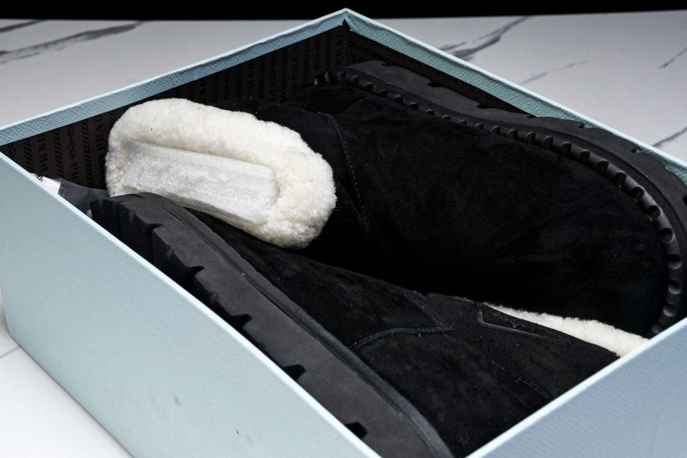 Prada Suede Booties 'Black' - Image 27