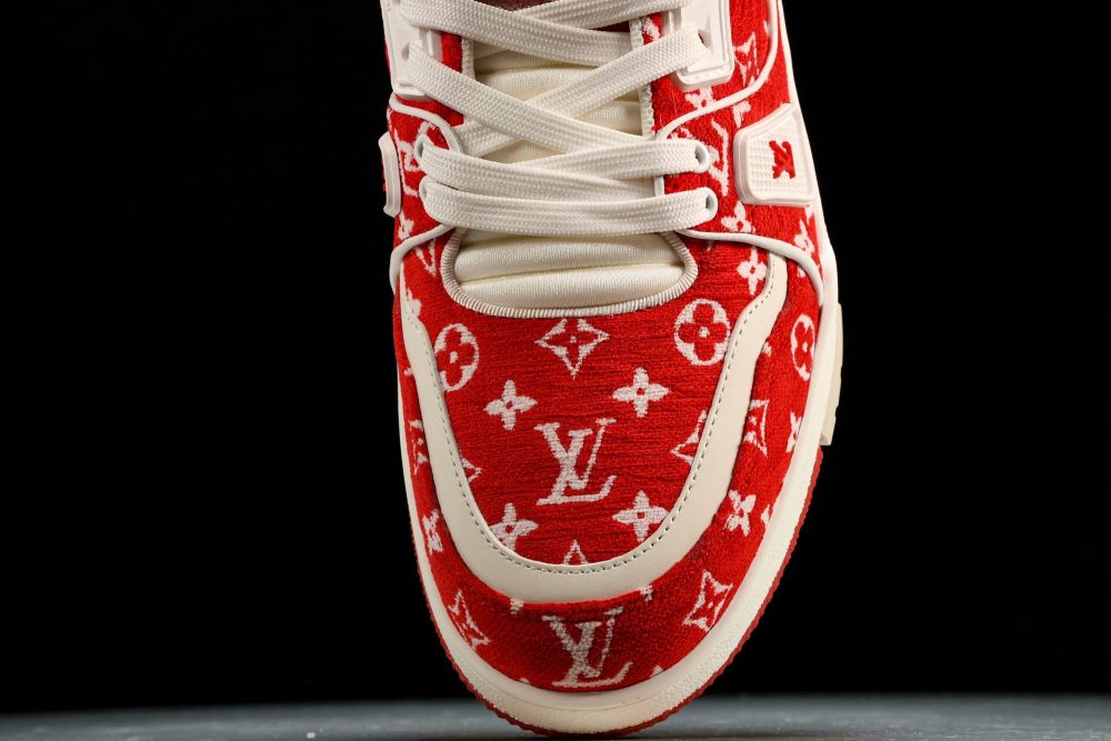 Louis Vuittоп Trainer Low 'Red Monogram Textile' - Image 6