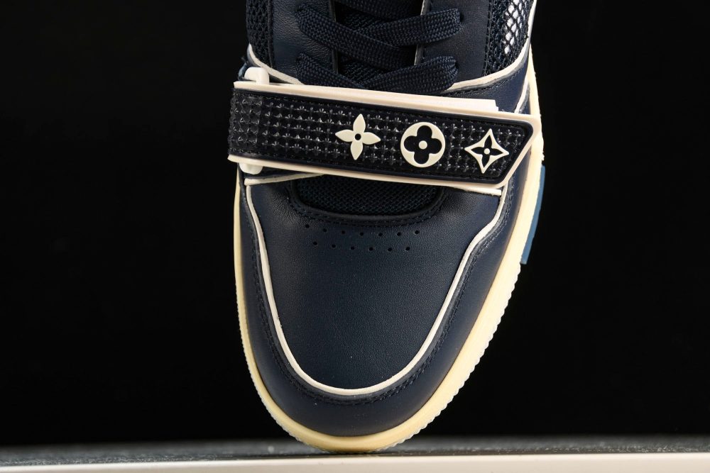 Louis Vuittоп Trainer Low Velcro Strap 'Navy Mesh' - Image 6