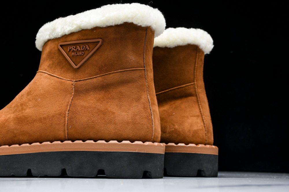 Prada Suede Booties 'Brown' - Image 8