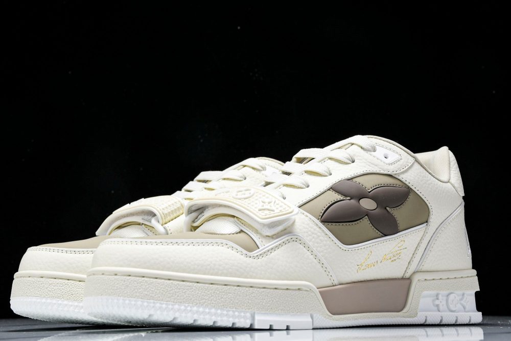Louis Vuittоп Trainer Low Velcro Strap 'Brown White' - Image 2
