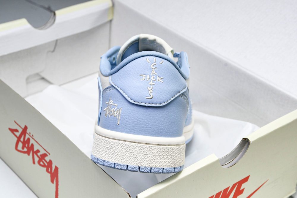 Travis Scott AJ1 Low x Stussy 'Blue' (Custom) - Image 23