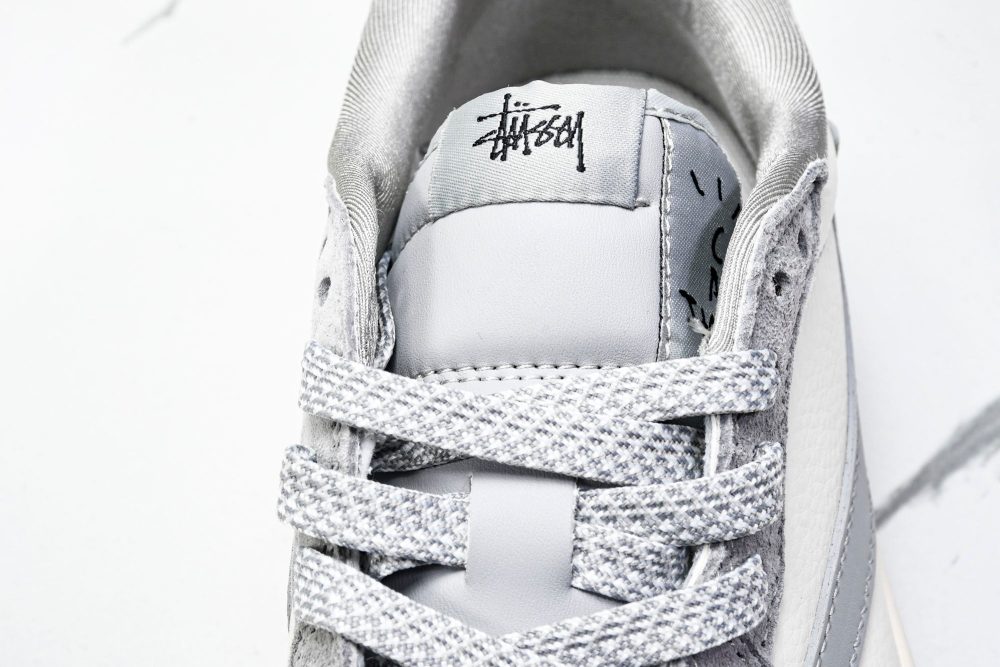 Travis Scott AJ1 Low x Stussy 'Grey White 2.0' (Custom) - Image 11
