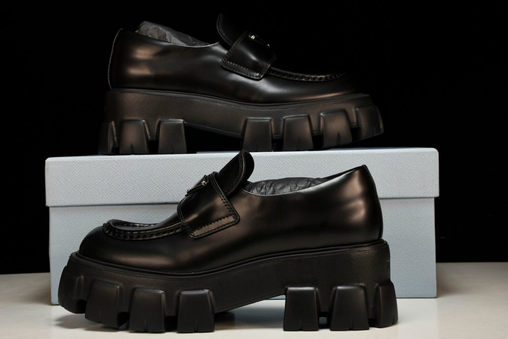 Prada Monolith Loafers 'Black' - Image 18