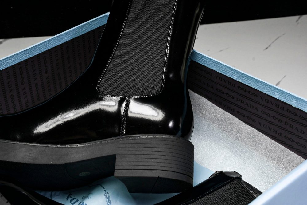 Prada Patent Chelsea Boots 'Black' - Image 22