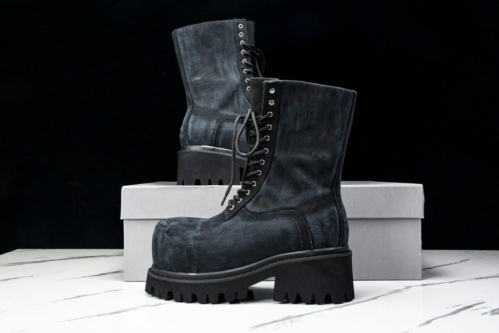 Вalenciaga Stomper Bootie 'Black Canvas' - Image 19