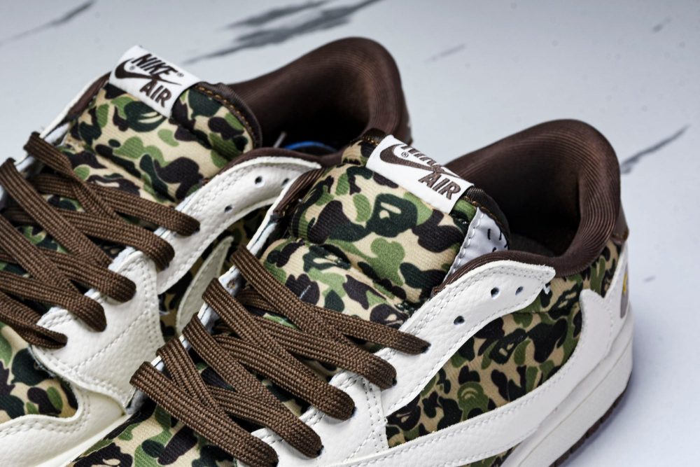 Travis Scott AJ1 Low x BAPE 'Camo 2.0' (Custom) - Image 17