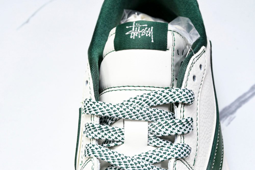 Travis Scott AJ1 Low x Stussy 'White Green' (Custom) - Image 10