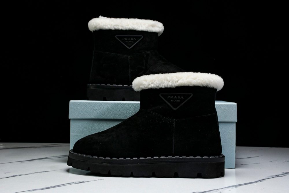Prada Suede Booties 'Black' - Image 19