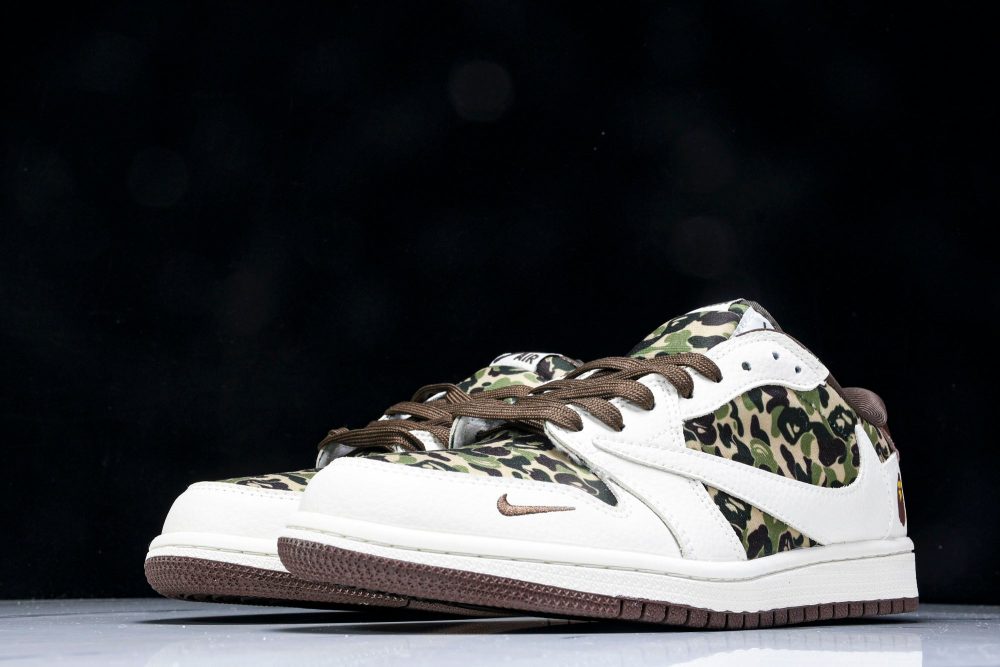 Travis Scott AJ1 Low x BAPE 'Camo 2.0' (Custom) - Image 2