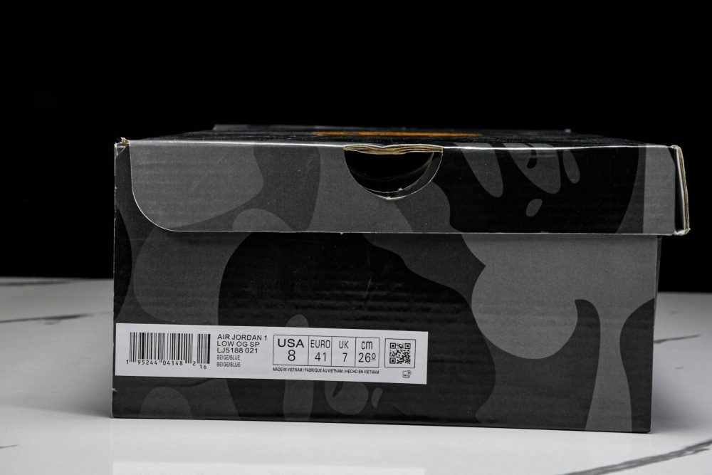Travis Scott AJ1 Low x BAPE 'Blue Grey White' (Custom) - Image 26