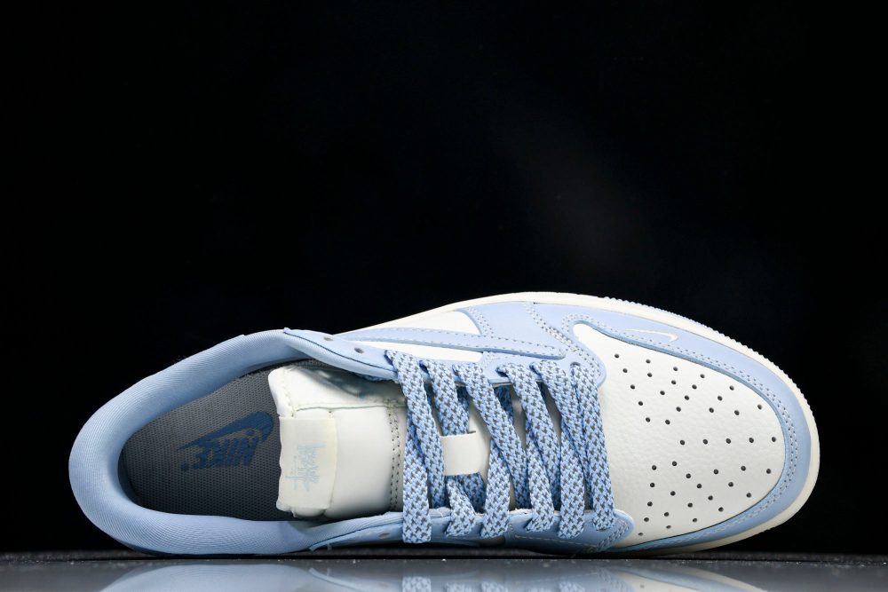 Travis Scott AJ1 Low x Stussy 'Blue' (Custom) - Image 4