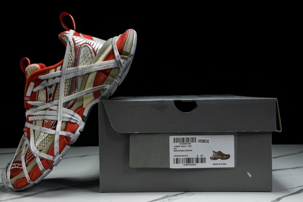 3XL Sneaker Extreme Lace 'White Orange' - Image 26