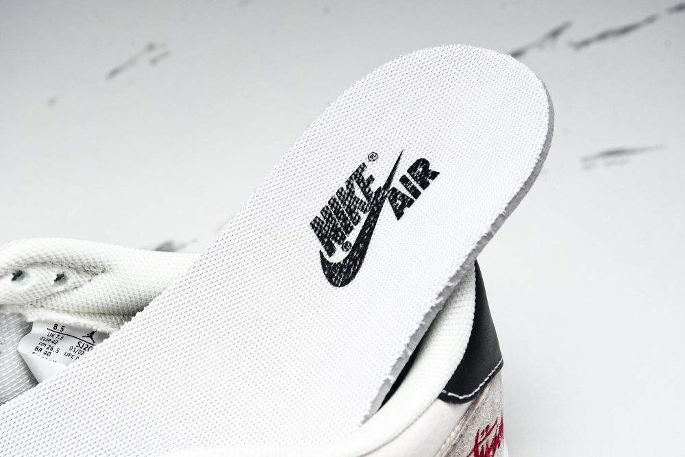 Travis Scott AJ1 Low x Stussy 'Black White Grey 2.0' (Custom) - Image 14