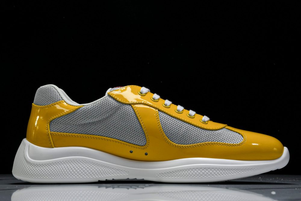 Prada America's Cup Sneaker 'Yellow Silver' - Image 3