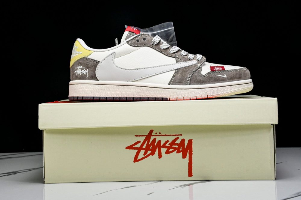 Travis Scott AJ1 Low x Stussy 'Neutral' (Custom) - Image 24