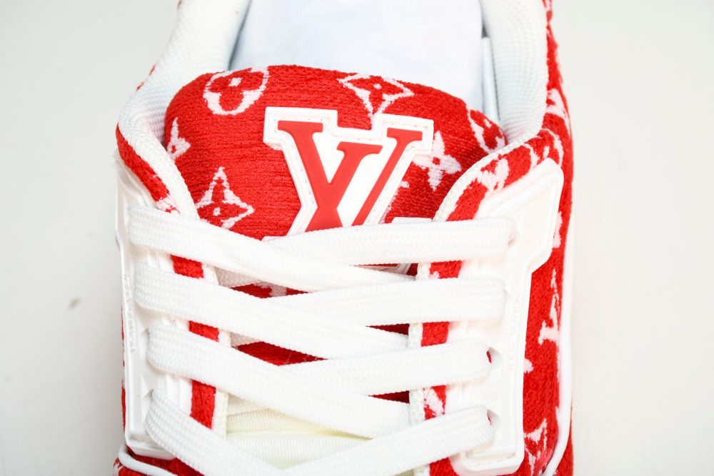 Louis Vuittоп Trainer Low 'Red Monogram Textile' - Image 11