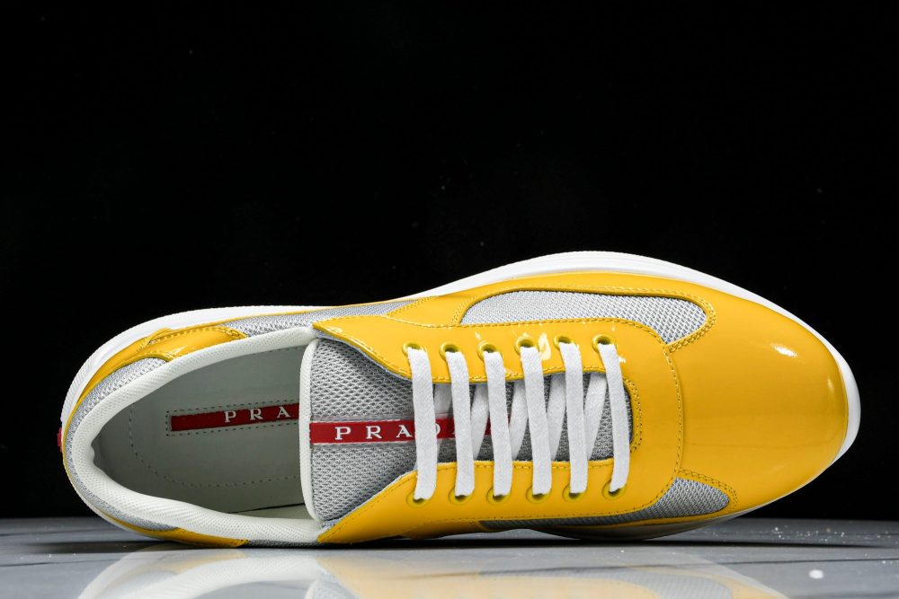 Prada America's Cup Sneaker 'Yellow Silver' - Image 4