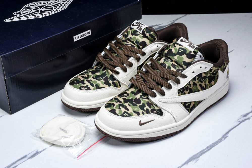 Travis Scott AJ1 Low x BAPE 'Camo 2.0' (Custom) - Image 18