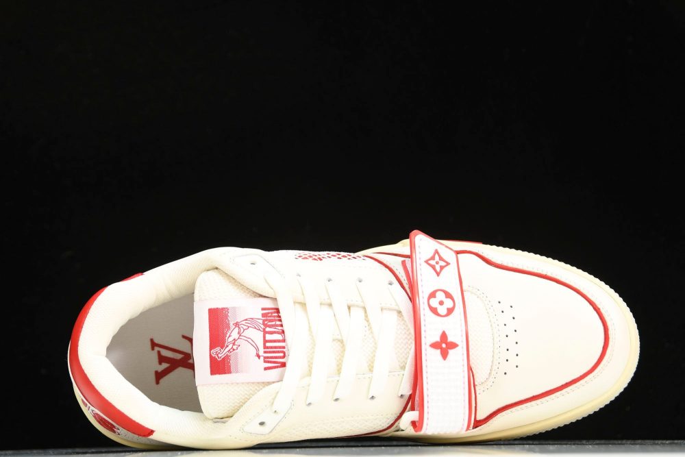 Louis Vuittоп Trainer Low Velcro Strap 'Red Mesh' - Image 4