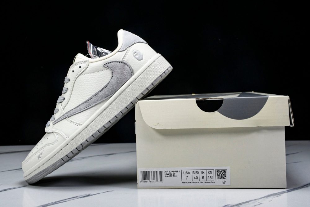Travis Scott AJ1 Low x BAPE 'White Grey 2.0' (Custom) - Image 25