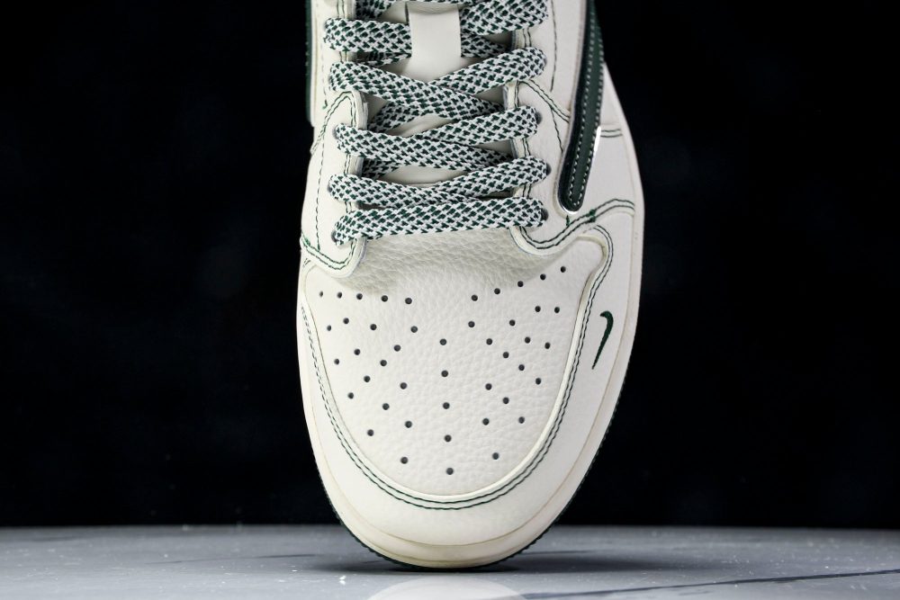 Travis Scott AJ1 Low x Stussy 'White Green' (Custom) - Image 6
