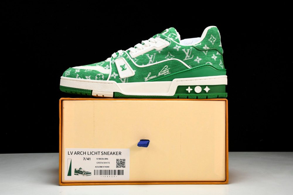 Louis Vuittоп Trainer Low 'Green Monogram Textile' - Image 22