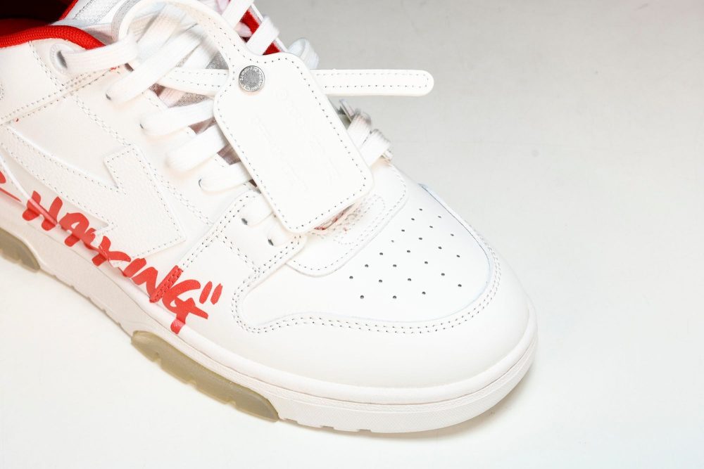 Off-White Out Of Office OOO Low Top "For Walking - White Red - Image 9