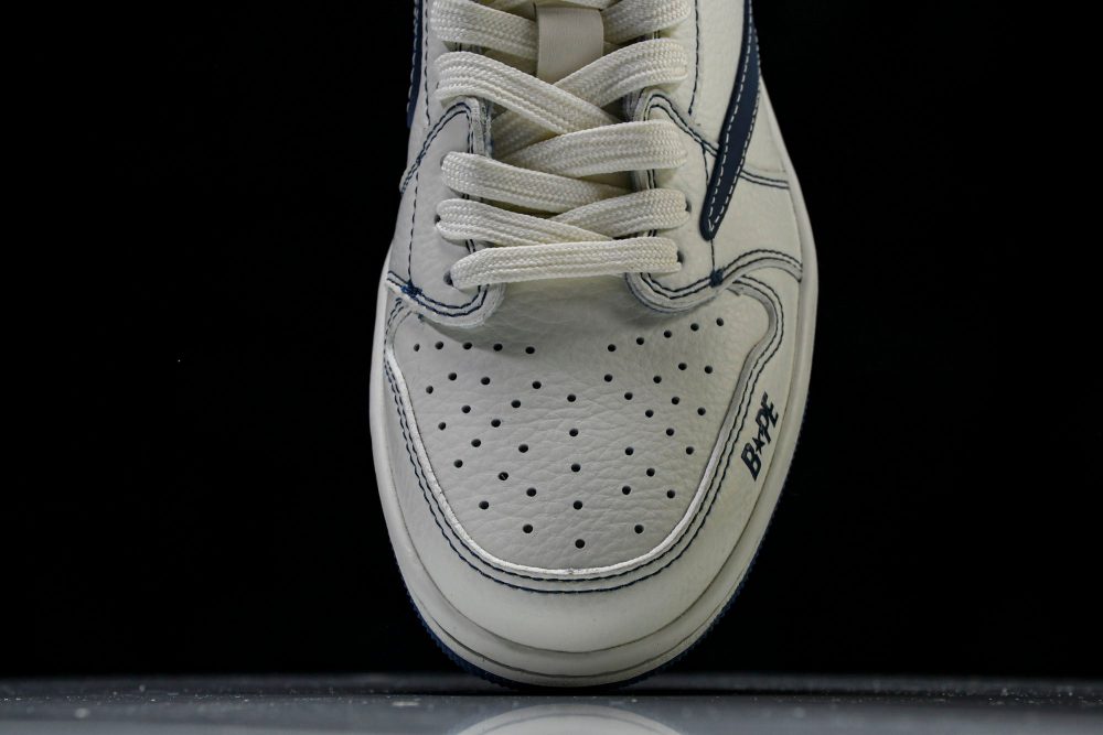 Travis Scott AJ1 Low x BAPE 'White Blue' (Custom) - Image 6