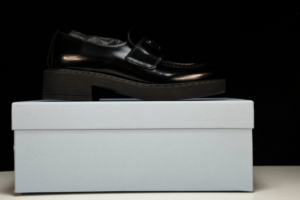 Prada Chocolate Patent Loafers 'Black' - Image 19
