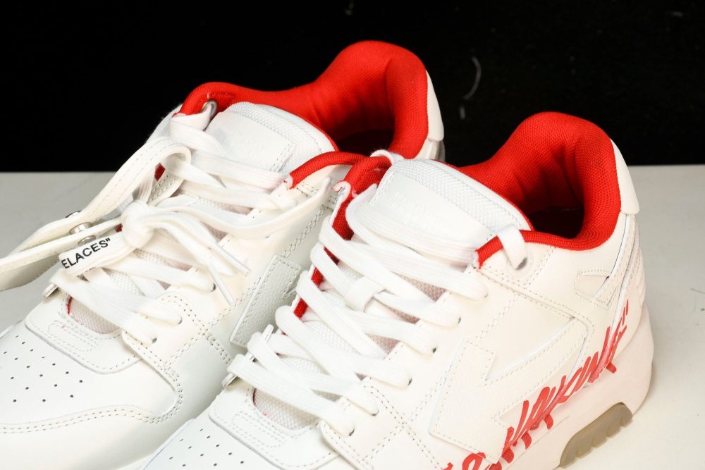 Off-White Out Of Office OOO Low Top "For Walking - White Red - Image 22