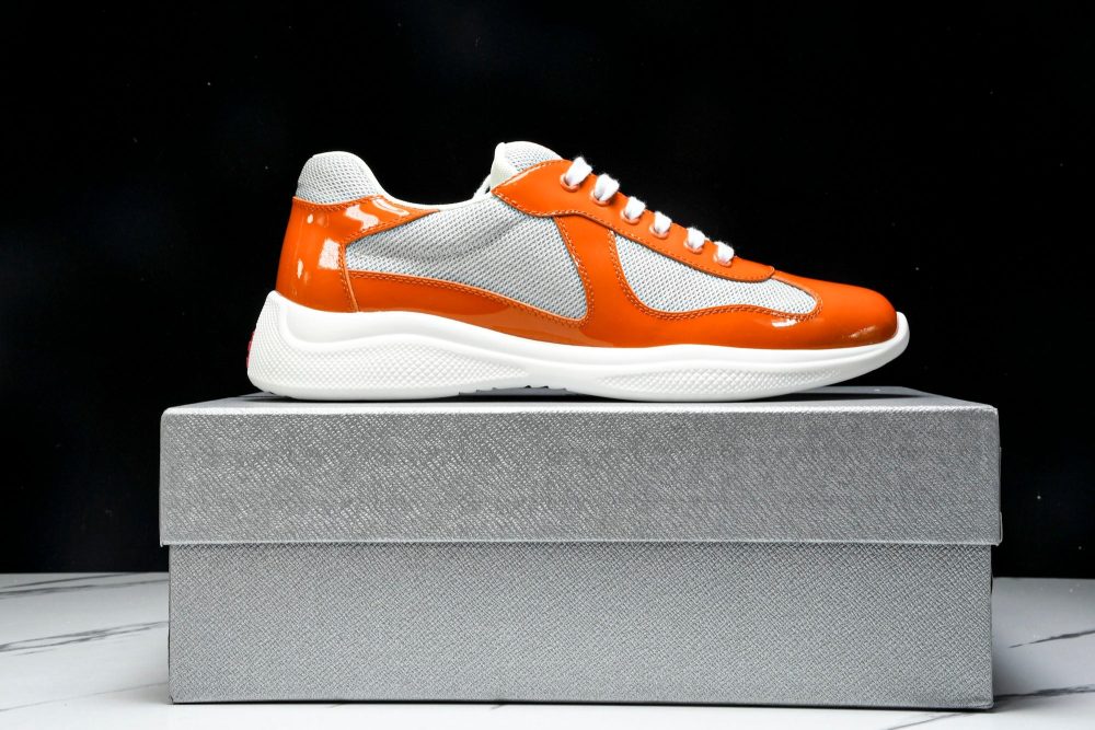 Prada America's Cup Sneaker 'Orange Silver' - Image 22