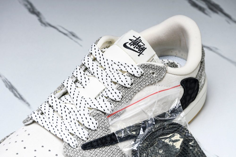 Travis Scott AJ1 Low x Stussy 'Tweed' (Custom) - Image 10