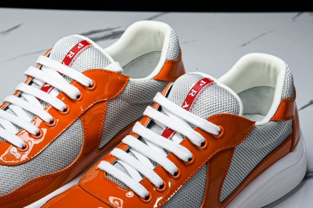 Prada America's Cup Sneaker 'Orange Silver' - Image 18