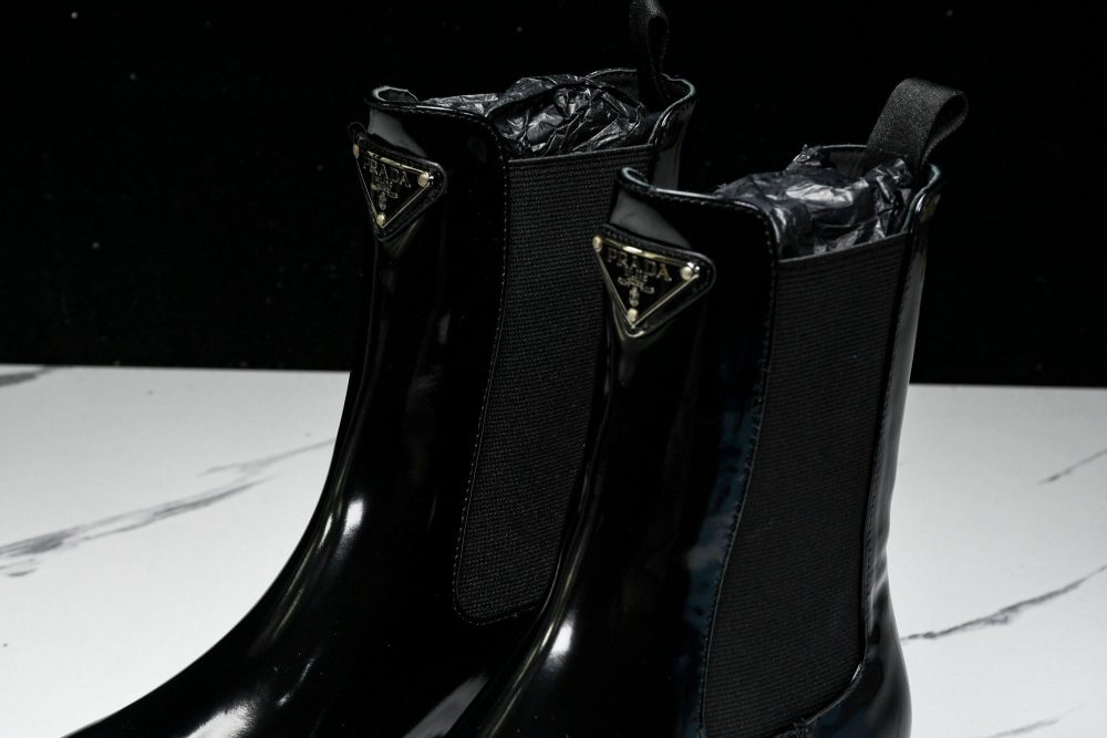 Prada Patent Chelsea Boots 'Black' - Image 13