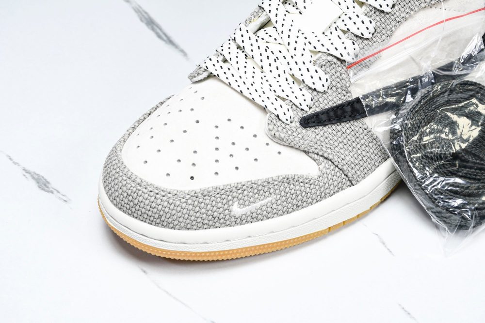 Travis Scott AJ1 Low x Stussy 'Tweed' (Custom) - Image 9