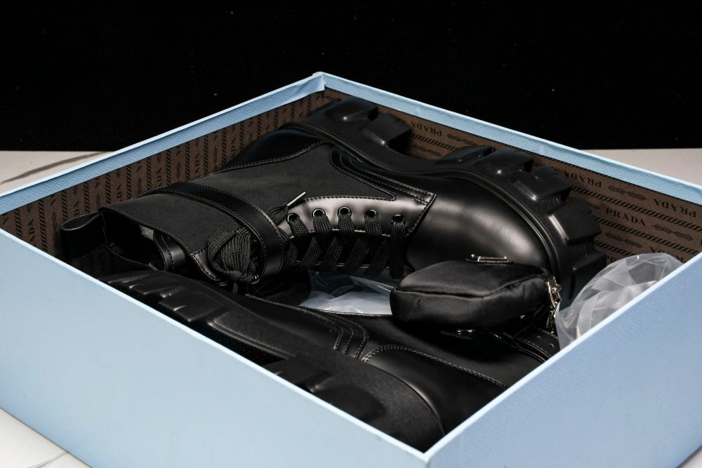 Prada Monolith Boots with Pouch 'Black' - Image 27