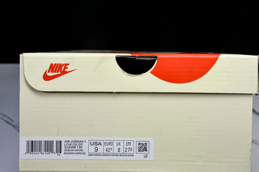 Travis Scott AJ1 Low x Stussy 'Grey White Red' (Custom) - Image 29