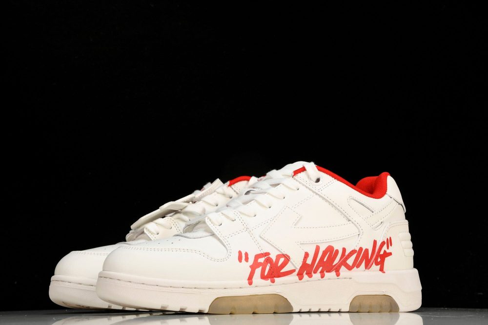 Off-White Out Of Office OOO Low Top "For Walking - White Red - Image 2