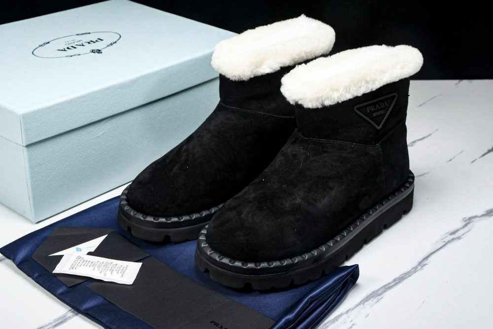 Prada Suede Booties 'Black' - Image 18