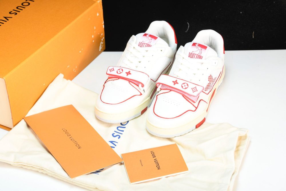 Louis Vuittоп Trainer Low Velcro Strap 'Red Mesh' - Image 25