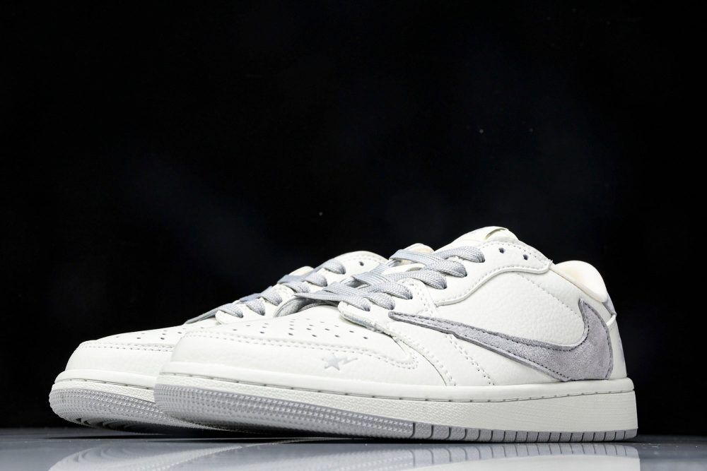 Travis Scott AJ1 Low x BAPE 'White Grey 2.0' (Custom) - Image 2