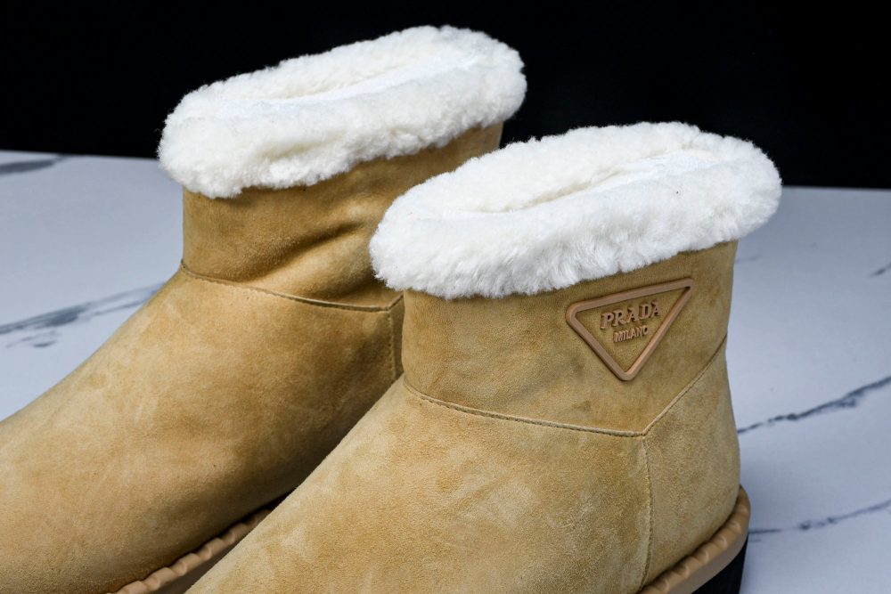 Prada Suede Booties 'Beige' - Image 17