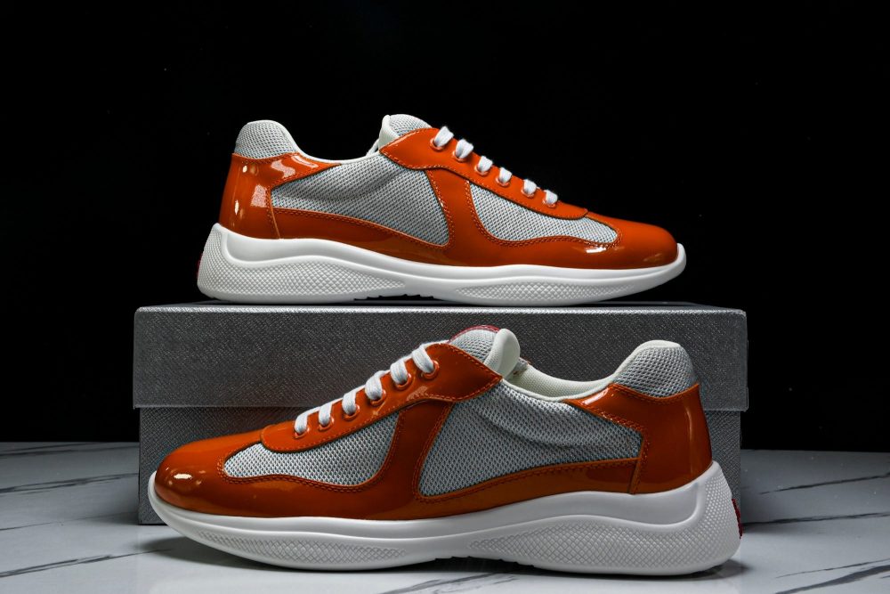 Prada America's Cup Sneaker 'Orange Silver' - Image 21